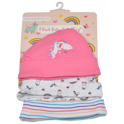 Moni Kay Βαμβακερά Βρεφικά Σκουφάκια για Νεογέννητο 3 τεμάχια Κορίτσι 3800146265502