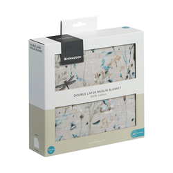 Kikka Boo Κουβέρτα από μουσελίνα διπλής στρώσης 100x100 cm Dreamy Fields Grey 31103010110