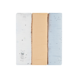 Kikka Boo Πάνες αγκαλιάς από μουσελίνα 3 τεμάχια 100x100 cm Stripy Friends 31103010096