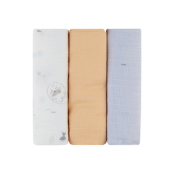 Kikka Boo Σετ 3 τμχ Πάνες αγκαλιάς από μουσελίνα 75x75 cm Seally Me 31103010099