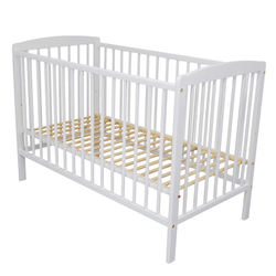 Oliver Wooden Crib Baby Bed 3 Levels 120x60 cm White 5203400000013