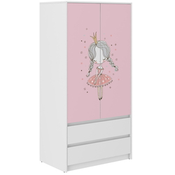 Children's Double B-9 Wardrobe with Drawers 55x90x180 cm - Princess