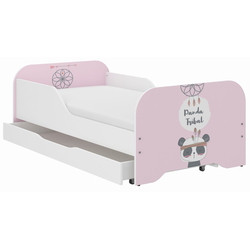 Miki Toddler Children Kids Bed Including Mattress + Drawer 160x80cm - Panda