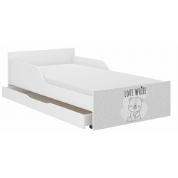 Παιδικό Κρεβάτι Pufi 90x180 cm με Συρτάρι + Δώρο Στρώμα - White Bear