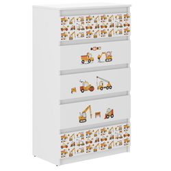 Children's Chest of Drawers R5 70x40x121cm Construction