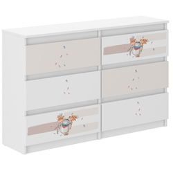 Children's Chest of Drawers R120 30x120X77cm Bear Fox