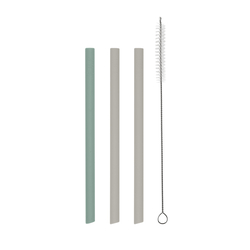 Kikka Boo Σετ καλαμάκια 3 τεμαχίων Platinum Silicone Sage 31302050003