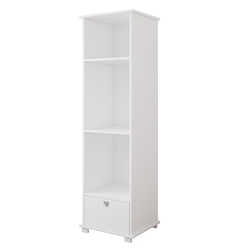 Βιβλιοθήκη με συρτάρι Serca 47.5x43x183 cm White