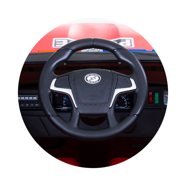 Chipolino SUV POLICE PATROL με μπαταρία, δερμάτινο κάθισμα, κόκκινο ELJPPL0233R