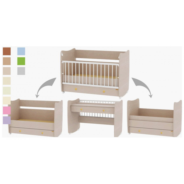 Βρεφική Ξύλινη Μετατρεπόμενη Κούνια Lorelli Dream 120 x 60 cm  - White 10150420024