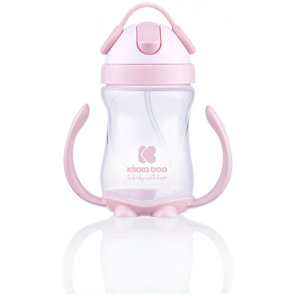 Kikka Boo sippy cup Εκπαιδευτικό Κύπελλο με καλαμάκι 12+m  300ml Pink 31302030045