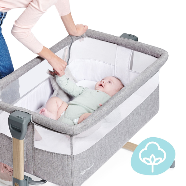 Kinderkraft Neste Air Ρυθμιζόμενο Λίκνο με Στρώμα Grey Wood KKLNEAIRGRY00W (Δώρο Super Απαλή Κουβερτούλα)