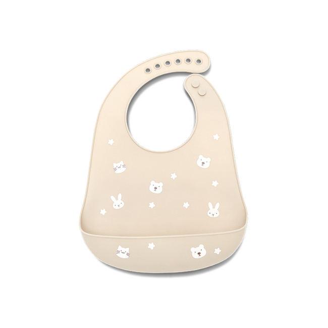 Lorelli Nature Σαλιάρα Σιλικόνης με ψιχουλοσυλλέκτη Beige 10230670005