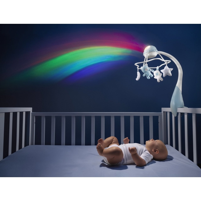 Chicco Rainbow 3 in 1 Mobile Μουσικό Περιστρεφόμενο Παιχνίδι για Κούνια Μπλε 00011041200000