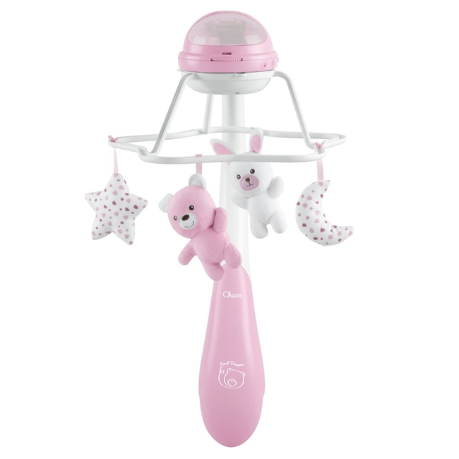 Chicco Rainbow 3 in 1 Mobile Μουσικό Περιστρεφόμενο Παιχνίδι για Κούνια Ροζ 00011041100000