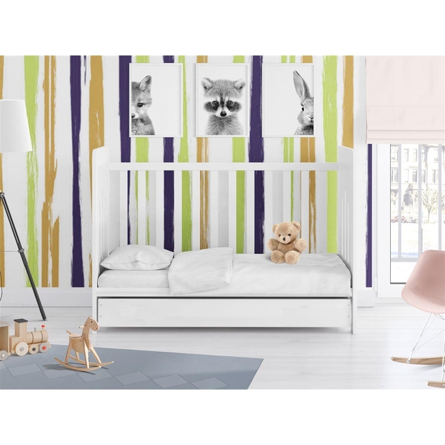 Dimcol ΣΕΝΤΟΝΙΑ ΚΟΥΝΙΑΣ ΣΕΤ 3 τεμ bebe Solid 491 120X160 White Cotton 100%