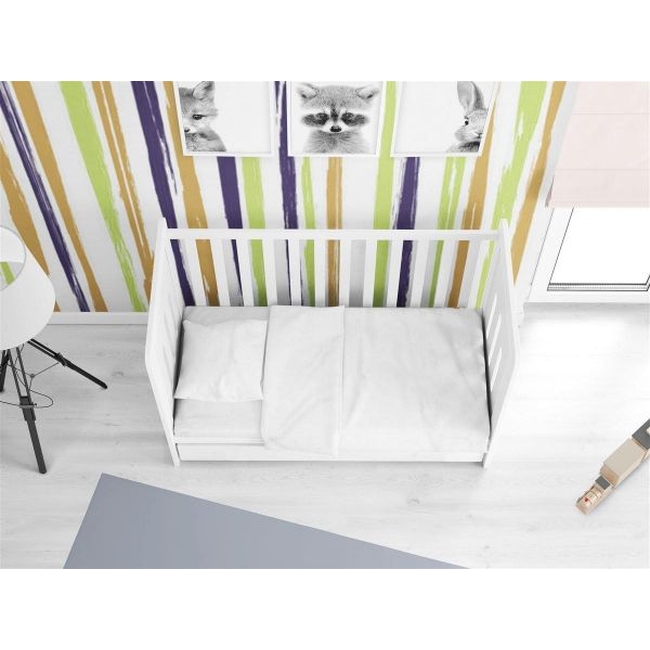 Dimcol ΣΕΝΤΟΝΙΑ ΚΟΥΝΙΑΣ ΣΕΤ 3 τεμ bebe Solid 491 120X160 White Cotton 100%