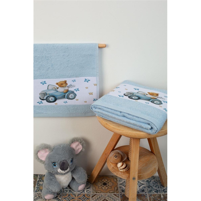 Dimcol Σετ Βρεφικές Πετσέτες 2 Τεμαχίων 30x50 & 70x140 cm Cute Driver 58