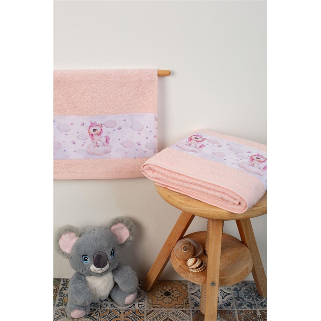 Dimcol Σετ Βρεφικές Πετσέτες 2 Τεμαχίων 30x50 & 70x140 cm Unicorn 74