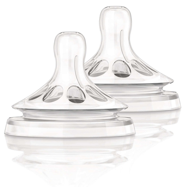 Philips Avent SCF042/27 Θηλές σιλικόνης Natural 2 οπών (2 τεμάχια) 1M+