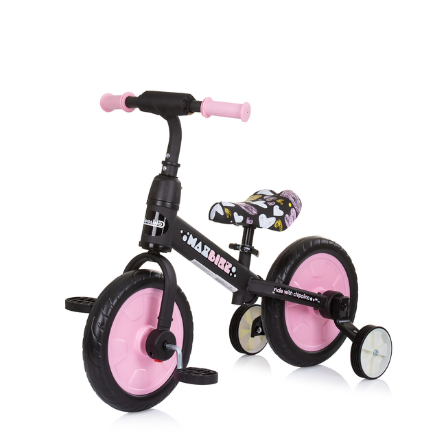 Chipolino Max Bike Ποδήλατο Ισορροπίας με Βοηθητικούς Τροχούς & Πετάλια 3+ ετών ροζ DIKMB0234PI