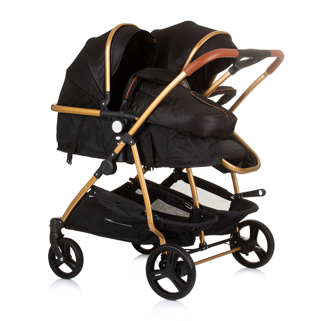 Chipolino Twin Stroller Duo Smart obsidian / gold KBDS02401OG