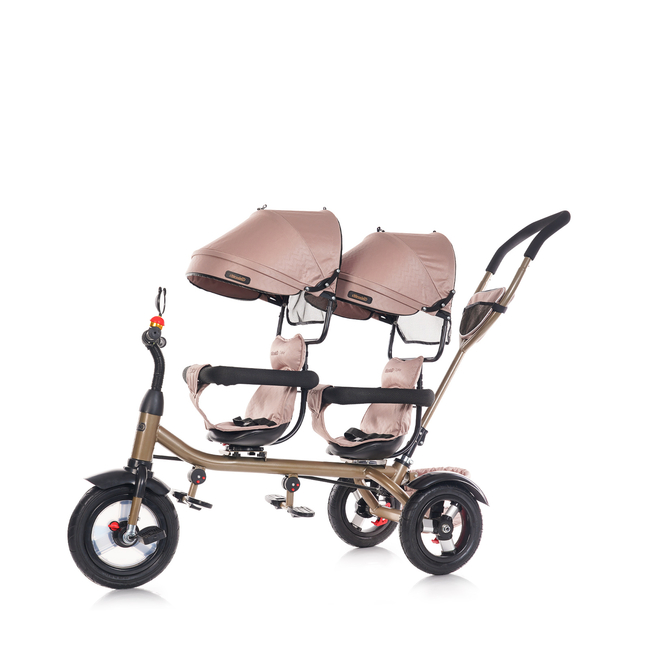 Chipolino 2play Τρίκυκλο Ποδήλατο με Περιστρεφόμενο Κάθισμα για 2 Παιδιά golden beige TRK2P0245GB