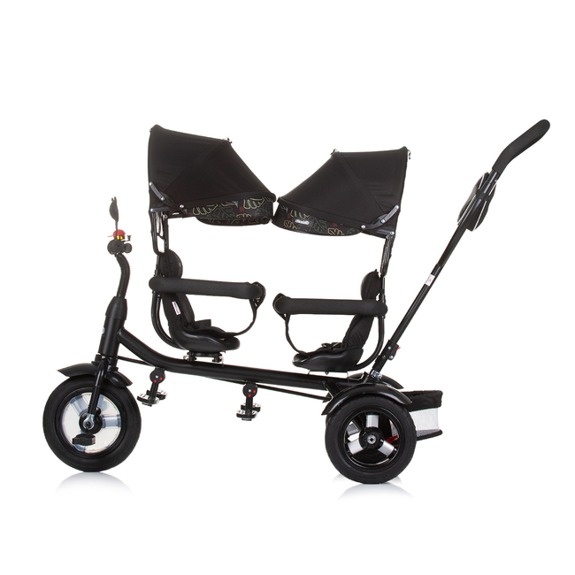 Chipolino Ticycle for twins "2PLAY" obsidian/leaves TRK2P0243OL