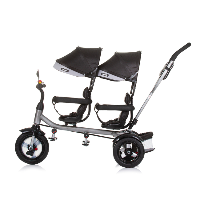 Chipolino 2play Τρίκυκλο Ποδήλατο με Περιστρεφόμενο Κάθισμα για 2 Παιδιά obsidian/silver TRK2P0242OS