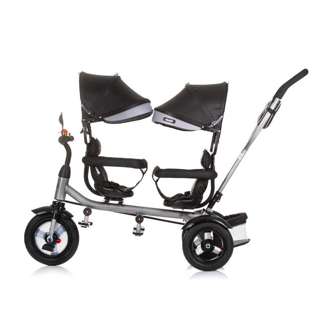 Chipolino 2play Τρίκυκλο Ποδήλατο με Περιστρεφόμενο Κάθισμα για 2 Παιδιά obsidian/silver TRK2P0242OS