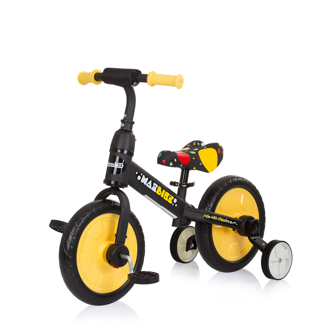 Chipolino Max Bike Ποδήλατο Ισορροπίας με Βοηθητικούς Τροχούς & Πετάλια 3+ ετών κίτρινο DIKMB0233YE