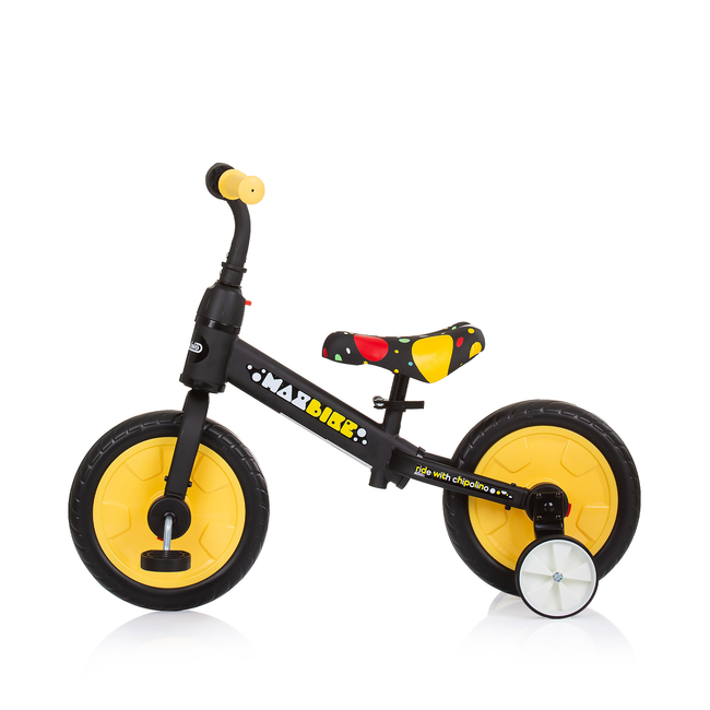 Chipolino Max Bike Ποδήλατο Ισορροπίας με Βοηθητικούς Τροχούς & Πετάλια 3+ ετών κίτρινο DIKMB0233YE