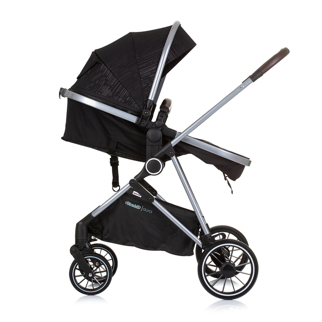 Chipolino Baby transformable stroller "AURA" obsidian/silver KKAUR02401OS