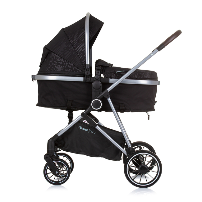 Chipolino Baby transformable stroller "AURA" obsidian/silver KKAUR02401OS