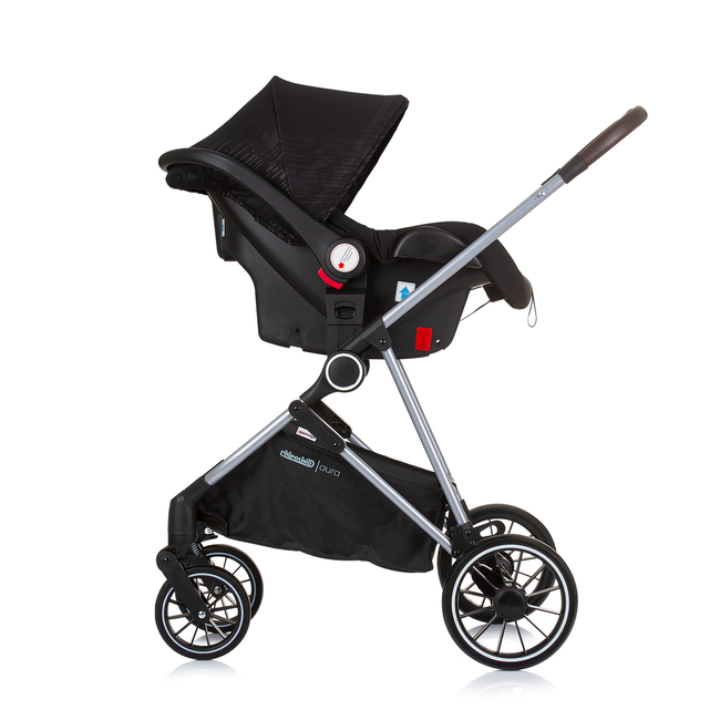 Chipolino Baby 3 in 1 transformable stroller "AURA" obsidian/silver KKAUR02401OS