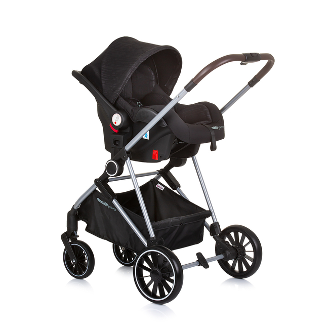Chipolino Baby 3 in 1 transformable stroller "AURA" obsidian/silver KKAUR02401OS