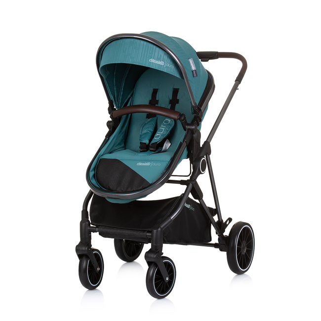Chipolino Baby transformable stroller "AURA" teal KKAUR02404TL