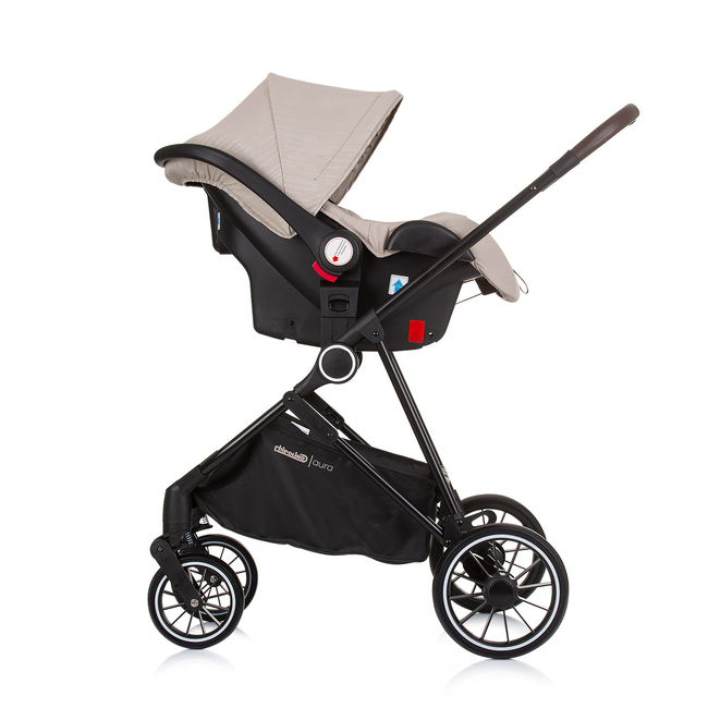 Chipolino Baby 3 in 1 transformable stroller "AURA" macadamia KKAUR02403MA