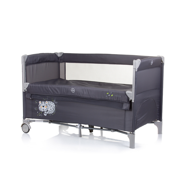 Chipolino Foldable travel cot with drop side Relax granite KOSIRE245GN