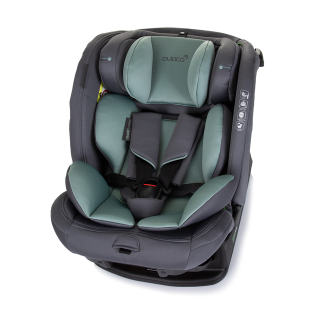 Chipolino Car seat I_SIZE 40-150 cm AVIATO pastel green STKAVT02405PG