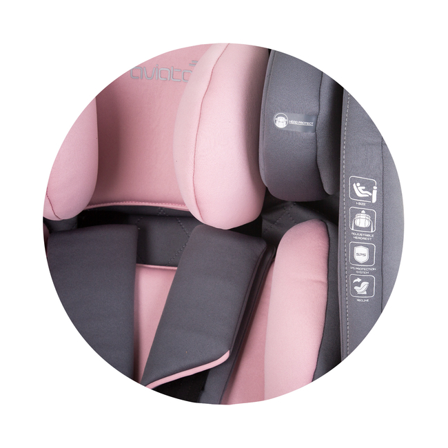 Chipolino Car seat I_SIZE 40-150 cm AVIATO flamingo STKAVT02406FL