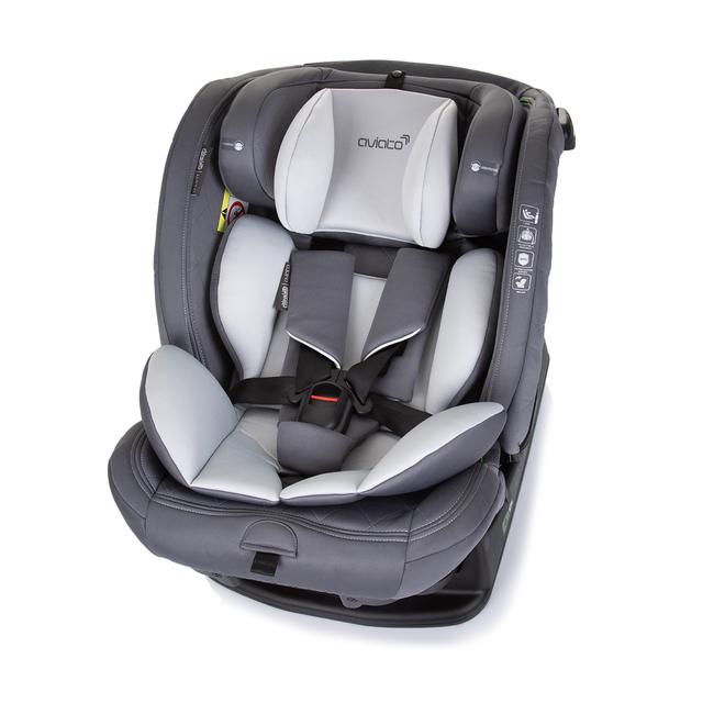 Chipolino Car seat I_SIZE 40-150 cm AVIATO ash grey STKAVT02403AS