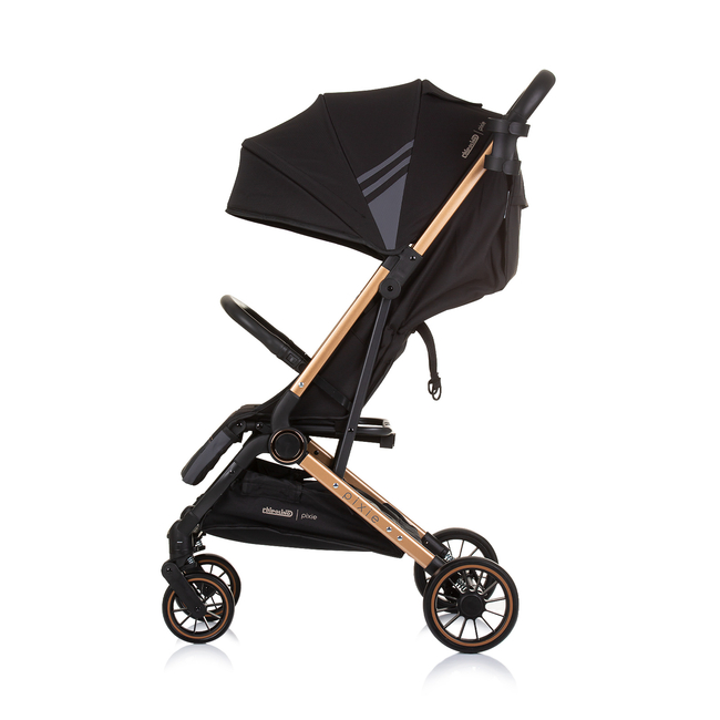 Chipolino Baby stroller up to 22 kg "PIXIE" obsidian/gold LKPX02401OG
