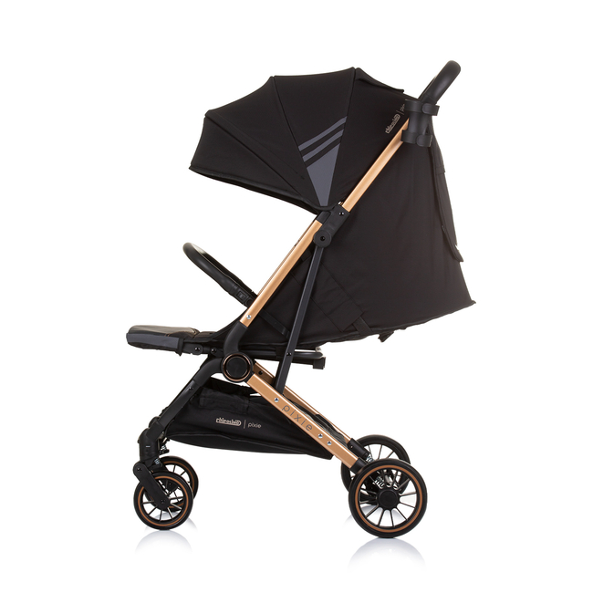 Chipolino Baby stroller up to 22 kg "PIXIE" obsidian/gold LKPX02401OG