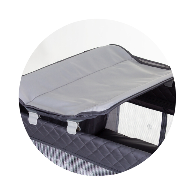 Chipolino Foldable travel cot with changing pad Luna granite KOSILU241GN