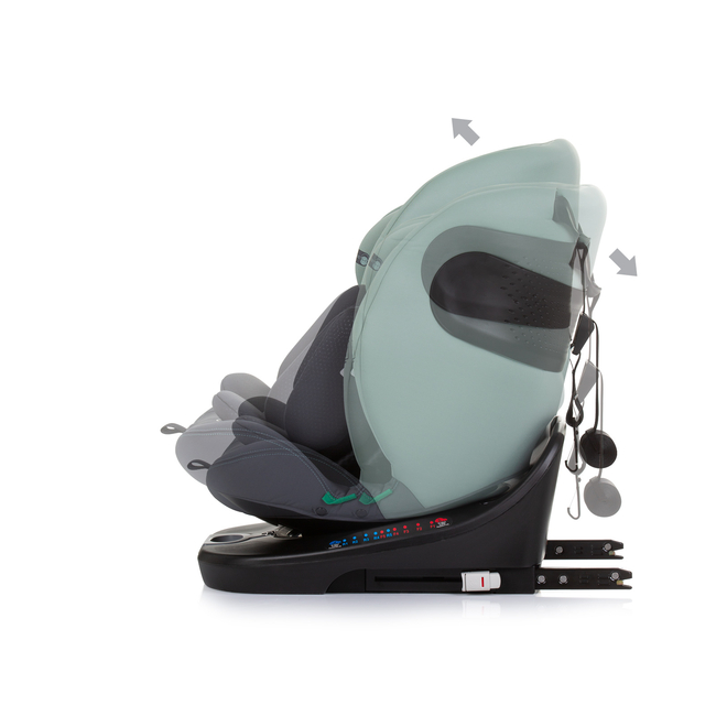 Chipolino MOTION I-SIZE 40-150 cm ISOFIX 360 Περιστρεφόμενο Κάθισμα αυτοκινήτου παστέλ πράσινο STKMOT02404PG