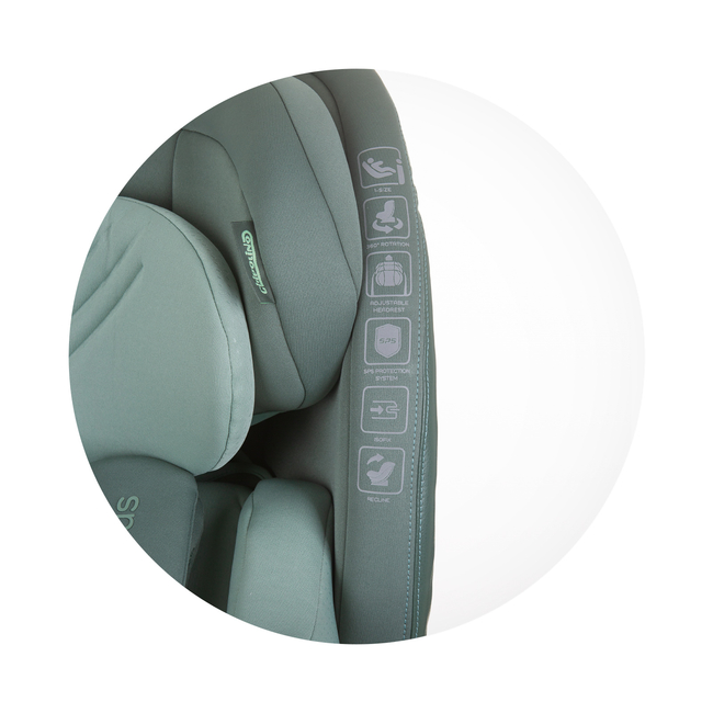 Chipolino Car seat I-SIZE 40-150 cm ISOFIX 360 "MAXIMUS" pastel green STKMM02404PG