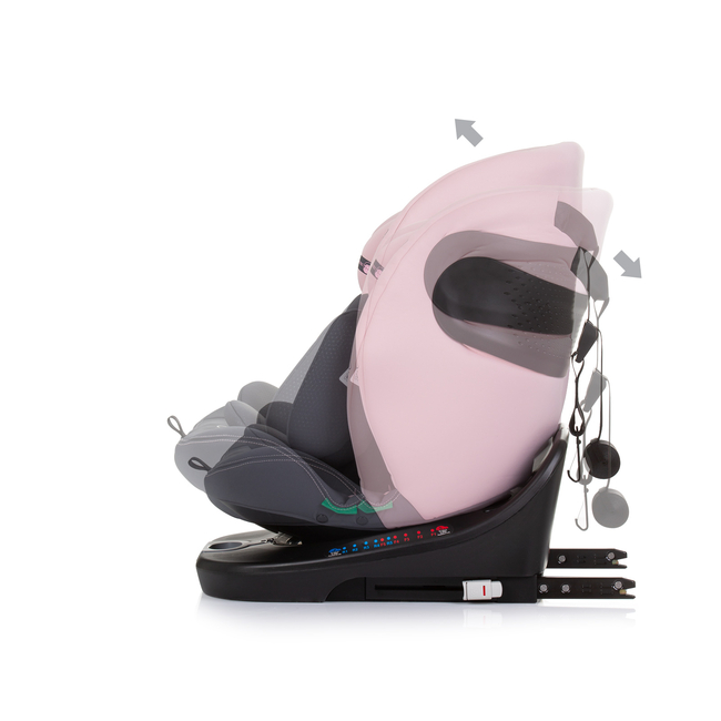 Chipolino Car seat I-SIZE 40-150 cm ISOFIX 360 "MOTION" flamingo STKMOT02405FL