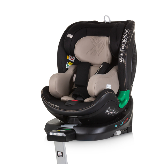 Chipolino Car seat I-SIZE 40-150 cm ISOFIX 360 "MAXIMUS" macadamia STKMM02403MA