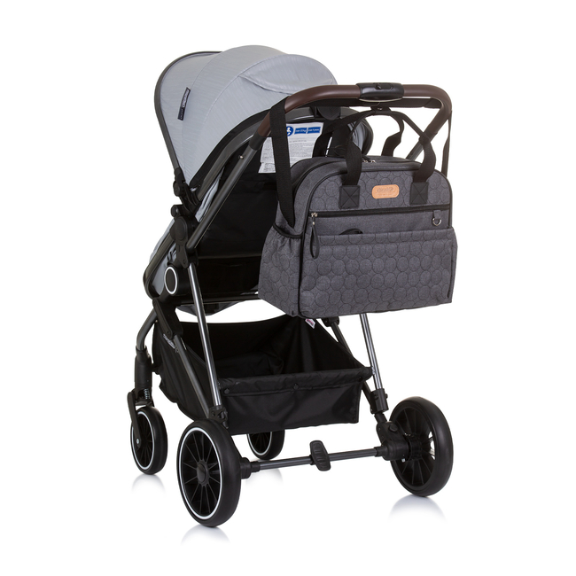 Chipolino Diaper bag for baby stroller granite linen CHBAF02401GN